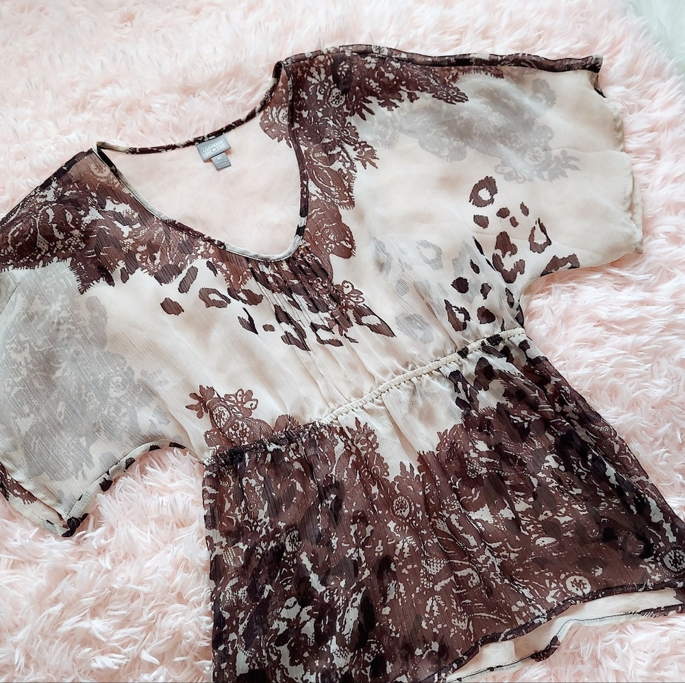 Converse Floral Chiffon Top, Medium